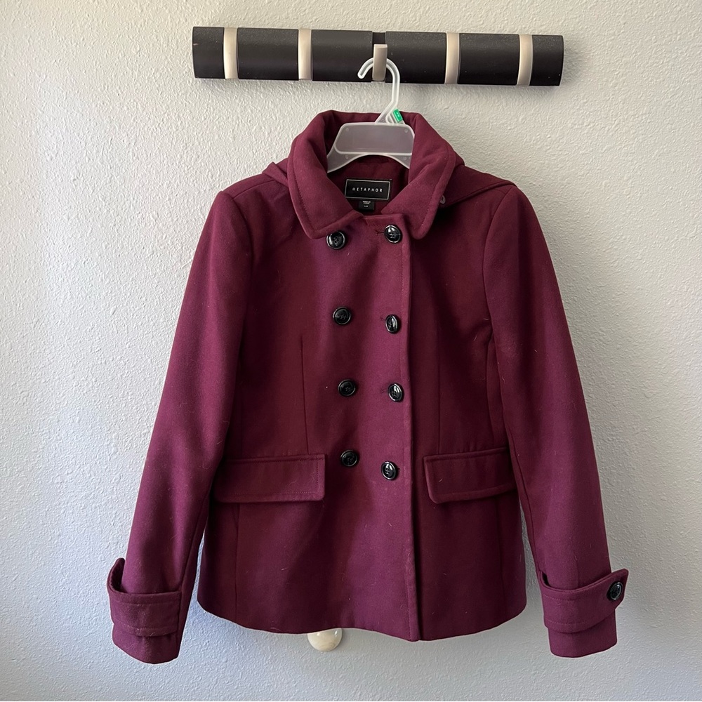 Metaphor Maroon Pea Coat